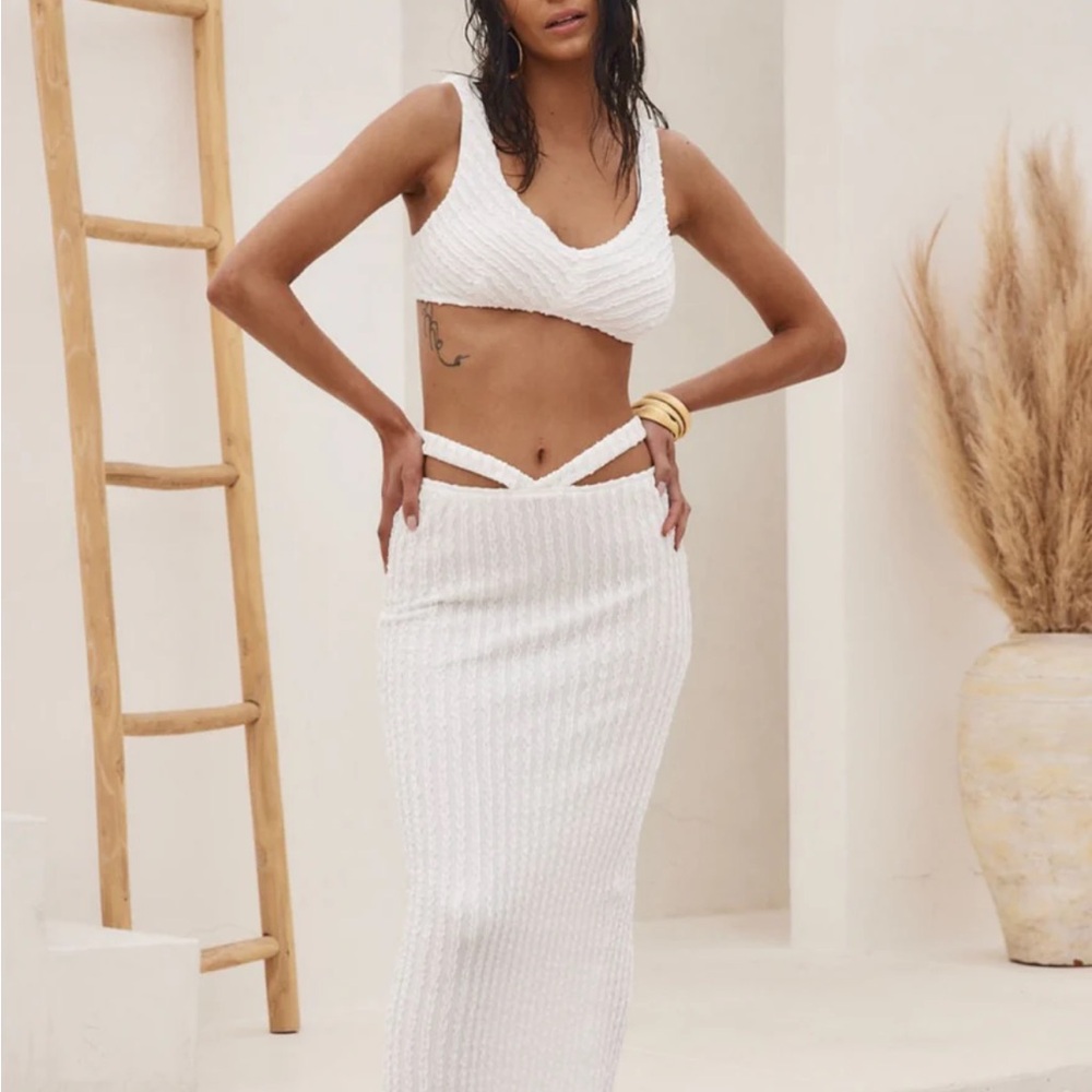 12th Tribe White Skirt Set